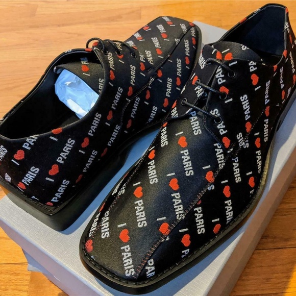 Mens Balenciaga All Over Print Canvas Dress Shoes - Picture 1 of 6